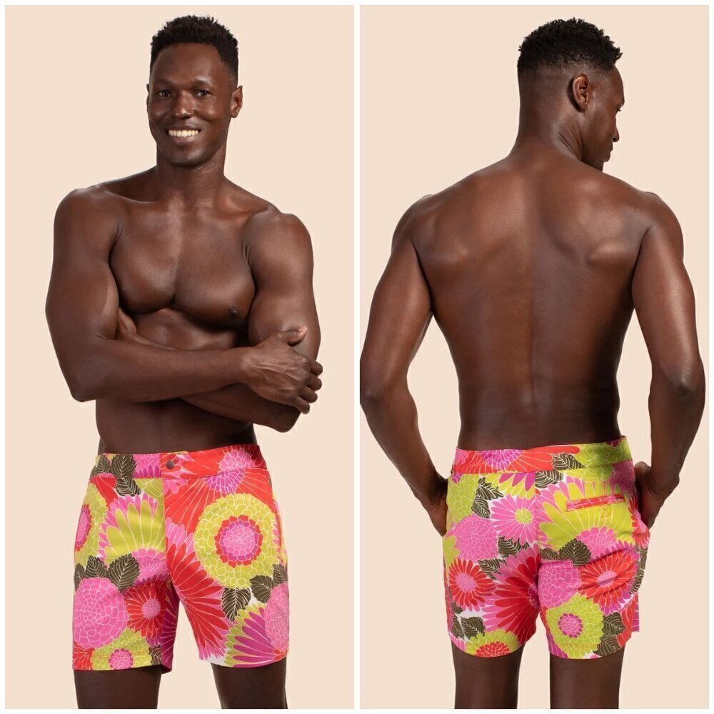 MR TURK by TRINA TURK Honolulu Board Short ~ Warm Sands Woven Swim Print 29 NWT